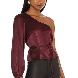 NWT Revolve MINKPINK Nador One Shoulder Top in Wine